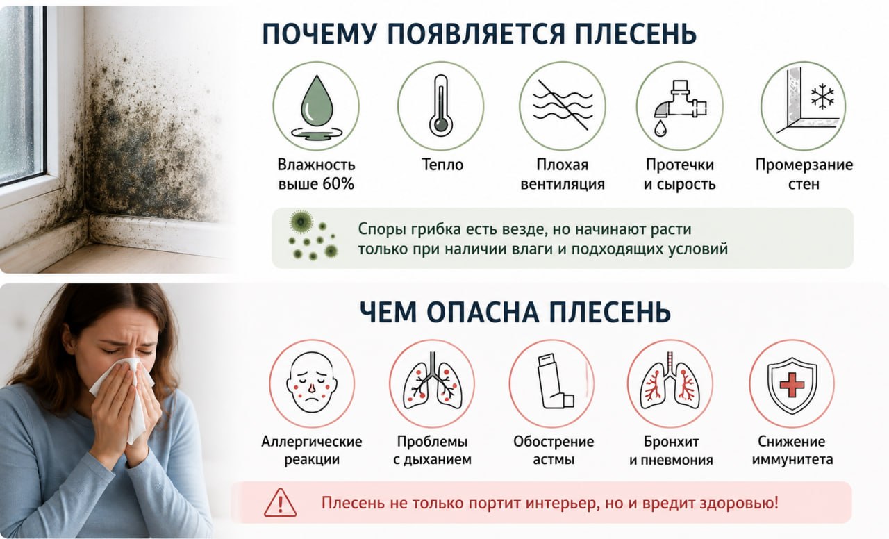 Почему плесень появляется и чем она опасна